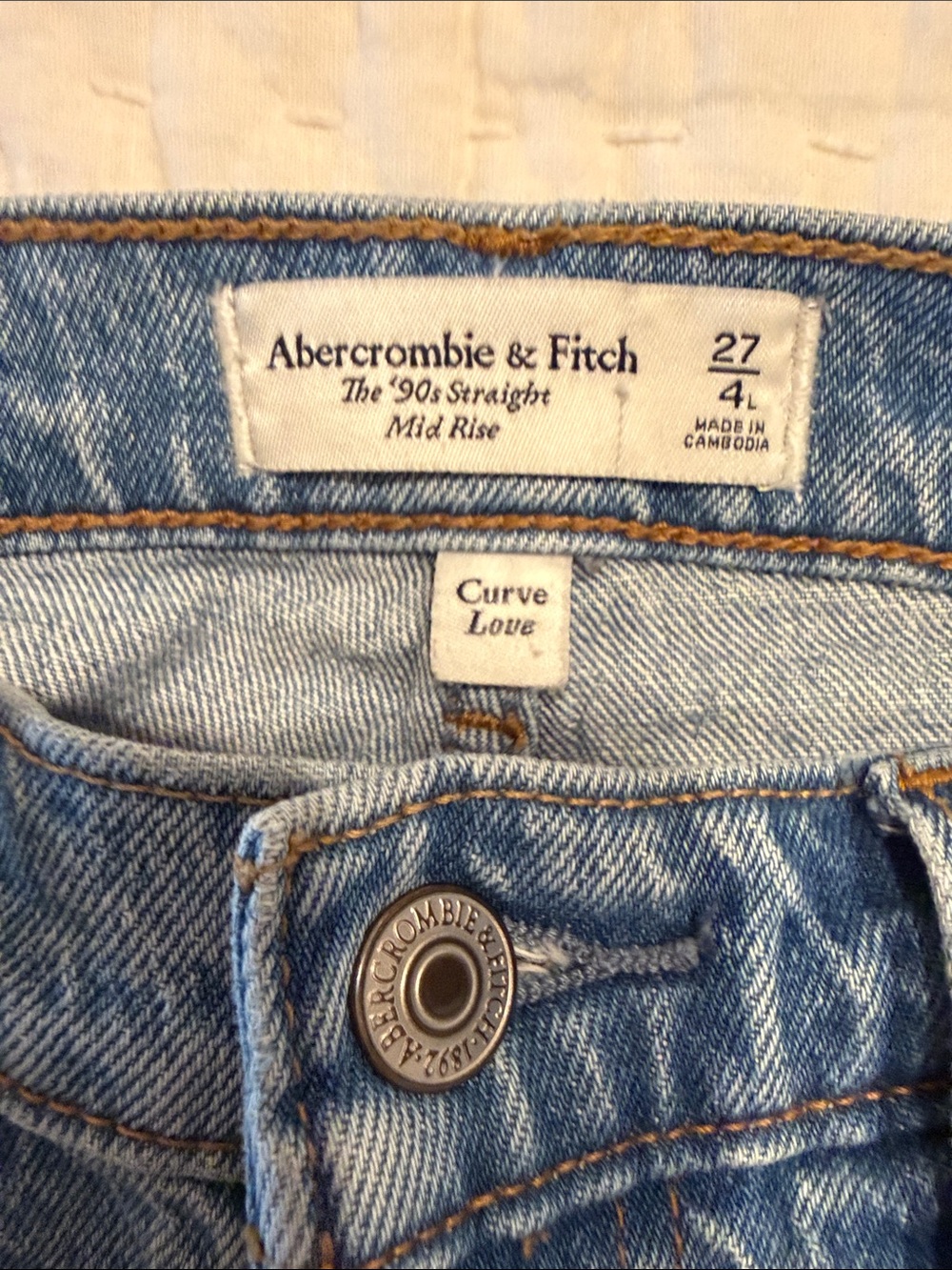 Abercrombie & Fitch Light Blue Straight Leg Jeans - Curve Love